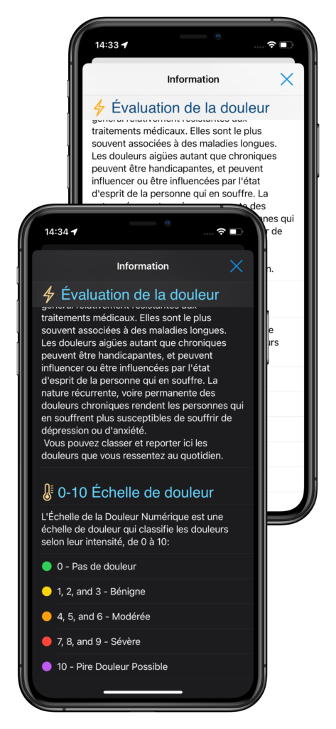 Screenshot de l'application Meteoropathy